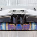 The sounds that emanate from these twin pipes are otherworldly; the GT3 RS’s 8800-rpm wail is one of the best-sounding—and loudest—production-car noises extant. The car sings through a 9.9-pound titanium exhaust, which saves 6.6 pounds over the GT3’s steel muffler. Our relentless high-rpm excursions no doubt helped to cultivate the dramatic purple coloring.