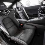 These carbon-fiber-shell bucket seats are the best sport seats in the business. They have enough lateral support to make them useful on the track, but are generous enough to allow those with a physique larger than that of a professional racer—that’s essentially everyone—to drive long distances in comfort. The backrest is fixed, but we had no qualms with its angle; adjustments include manual fore and aft and a power height. Clambering over their rigid, high-walled sides when getting in is well worth it every time.