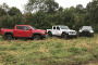 2019 Chevy Colorado ZR2 Bison, 2020 Jeep Gladiator, 2020 Toyota Tacoma TRD Pro, from left