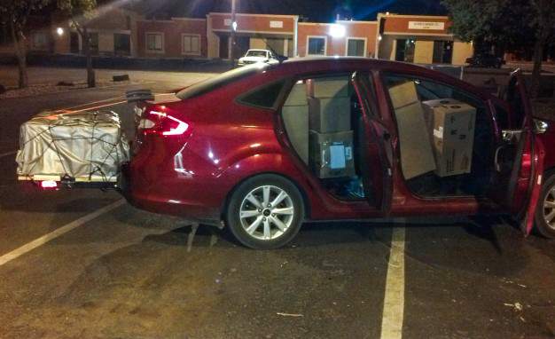 2011 Ford Fiesta loaded for courier run