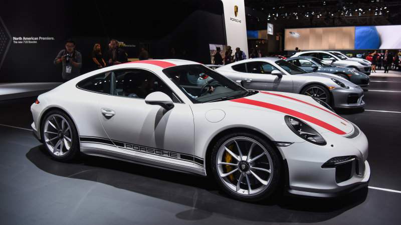 the-new-porsche-911-r-sits-on-display-at-the-2016-new-york-auto-show-picture-id517260460
