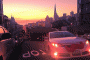 Lyft car with trademark pink mustache (via Wikimedia)