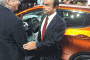 Nissan CEO Carlos Ghosn with GM's Larry Nitz at 2017 Chevrolet Bolt EV debut  [photo: Gary Lieber]