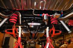 66 GTO - Doug's headers to Pypes X-Change 3" polished S.S. pipes to MagnaFlow XL, 3 chamber S.S. mufflers, QTP electric cutouts.