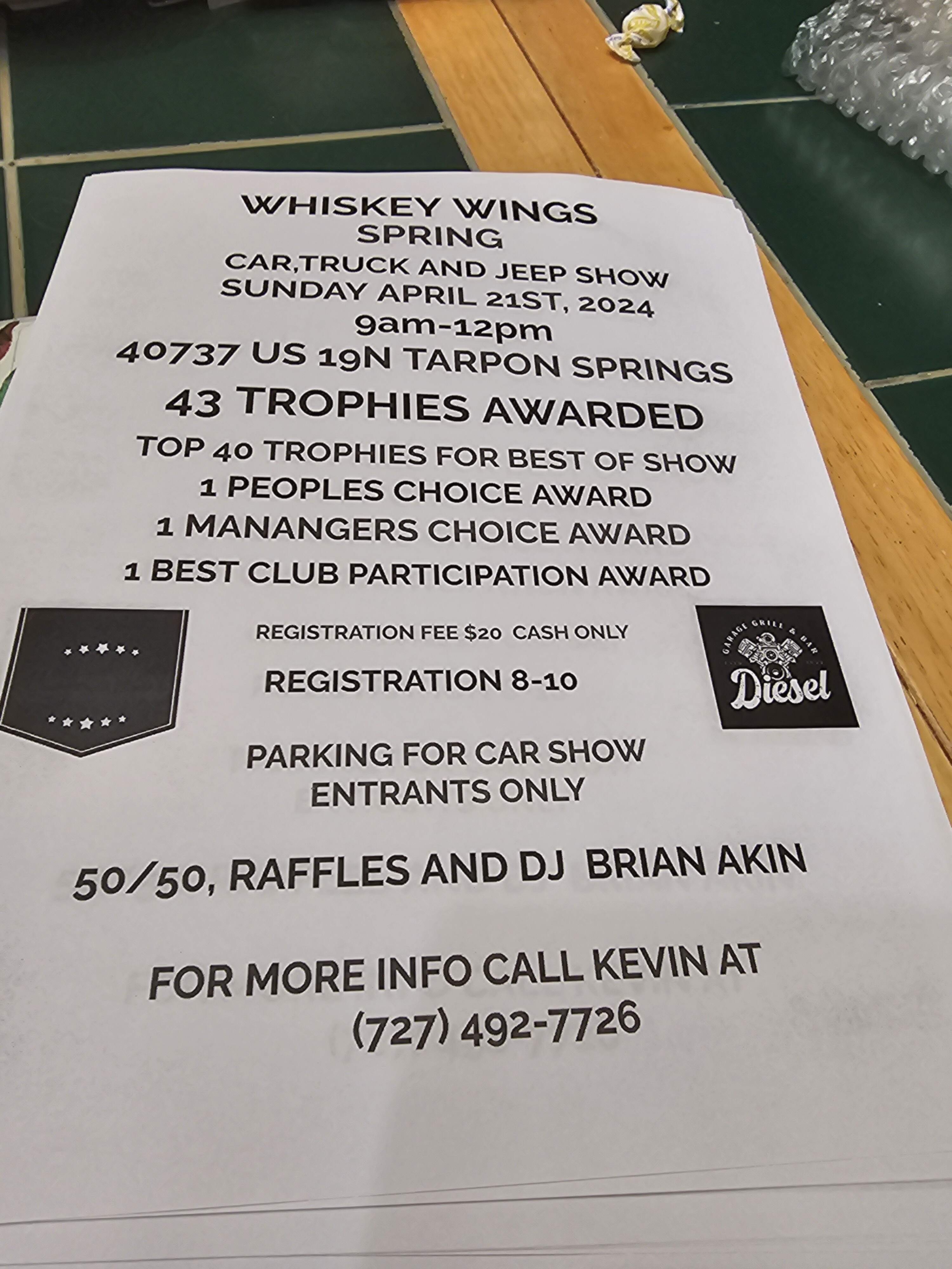Whiskey Wings Spring Car, Jeep, Truck Show 40737 US 19 Tarpon Springs