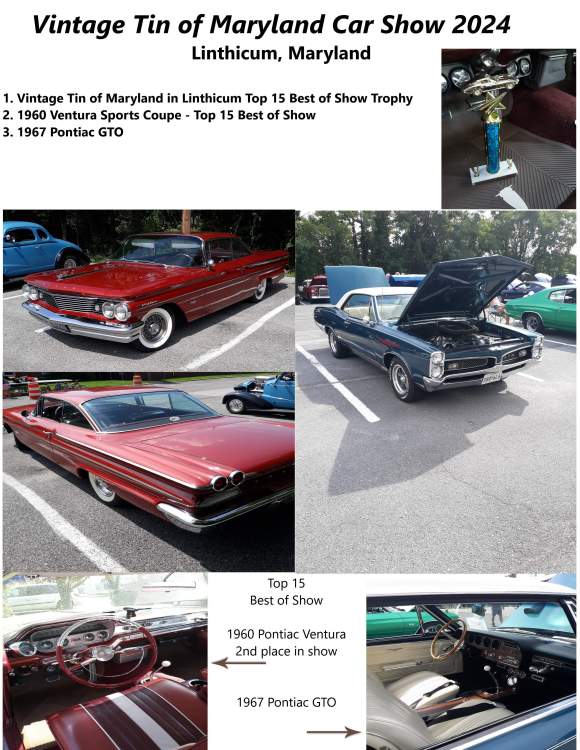 Collage of Pontiacs at Vintage Tin of Maryland Car Show 2024 2.jpg