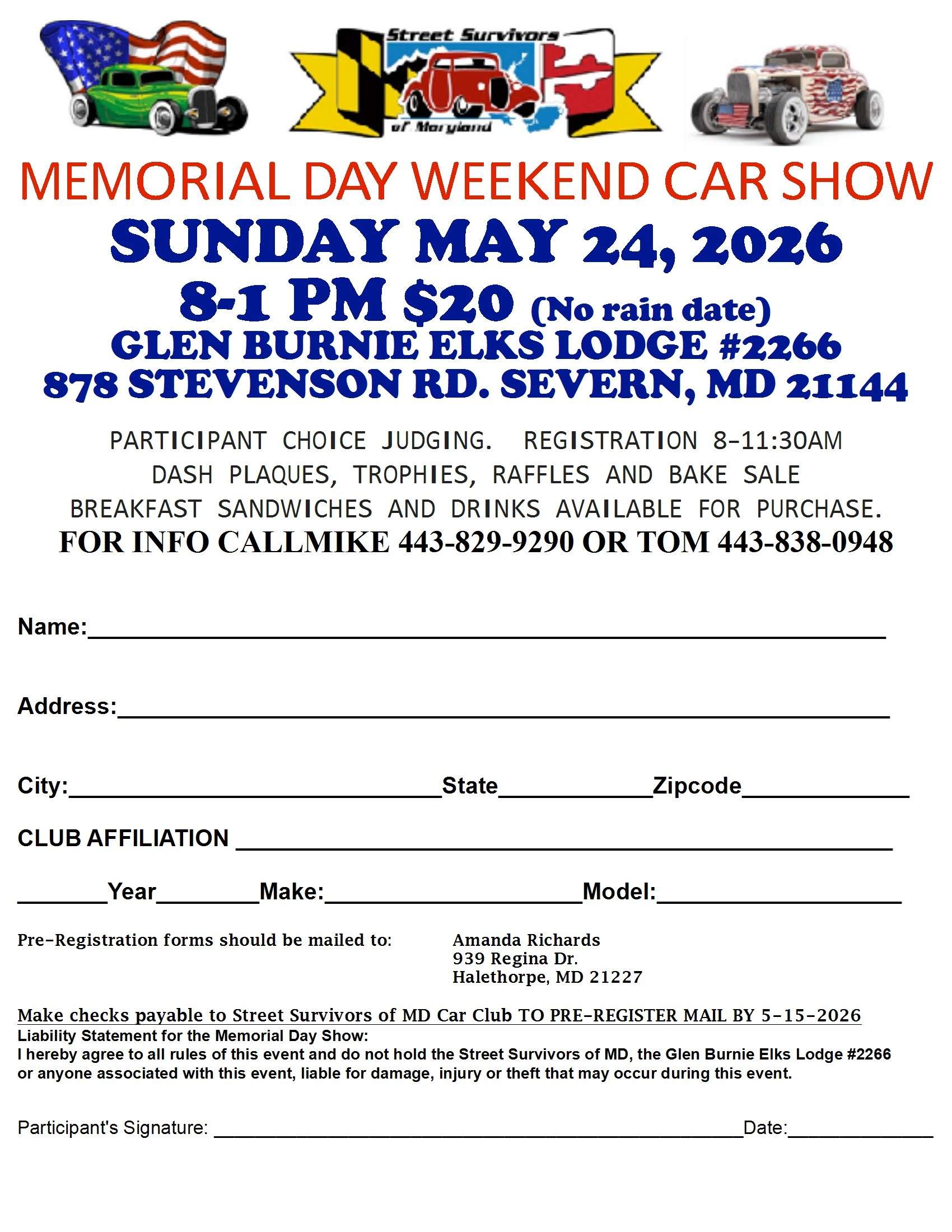 Street Survivors of Maryland Memorial Day Weekend Car Show 2026